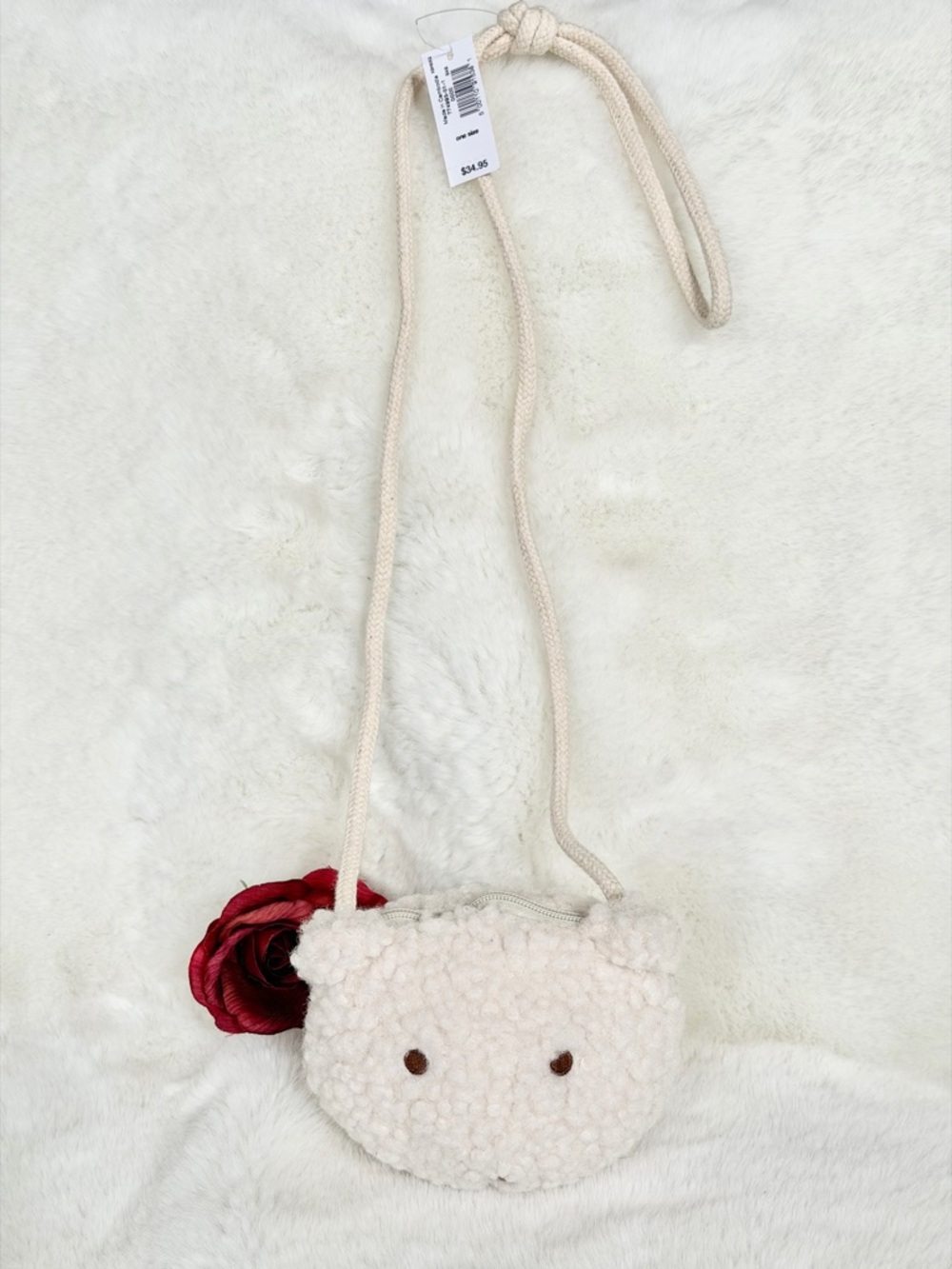 New with tags GAP KIDS Cream Sherpa Teddy Crossbody Bag